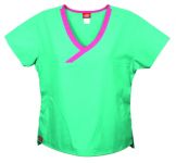 *DISCONTINUED* Contrast Neck Trimmed Top - While Supplies Last